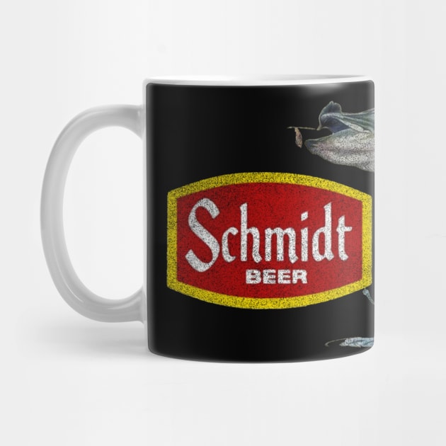 Schmidt Beer Vintage Retro Distressed Fishing Northern Pike by Animal Abstractions